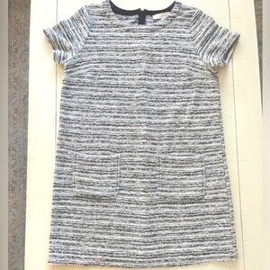 LOFT pocket front multi-color tweed dress with hidden back zipper